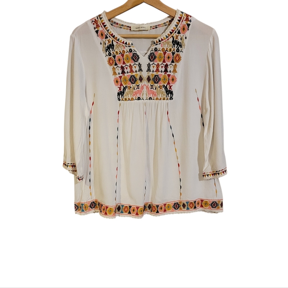 Nare Moda Embroidered Boho Blouse